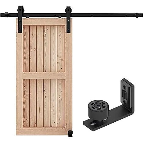 1.5M/5FT Quincaillerie De Porte Coulissante Kit Porte Coulissante Rail Contient un Guide de Plancher Réglable