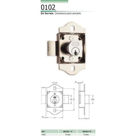 Serratura AGA sporgente 102-25 mm per armadio