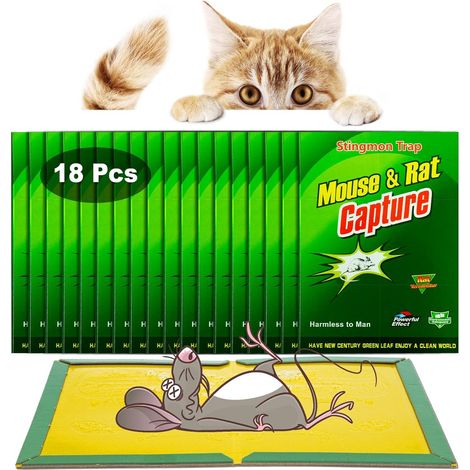 Piege a Souris 18 Pcs Piege a Rat Colle Souris Piege Attrape Souris Piège à Souris Anti Souris Efficace Glue Souris Anti Rongeur Plaque Collante Souris (18 pièces) (1/4)