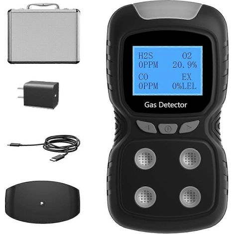 Gasmonitor, 4 Gasdetektoren für H₂S, CO und O₂, B