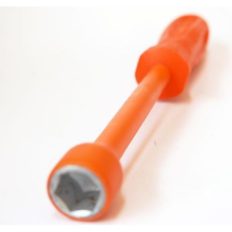 Clé à tube 6 Pans 12x125mm femelle isolée 1000V emmanché orange acier traité DERANCOURT (1/2)