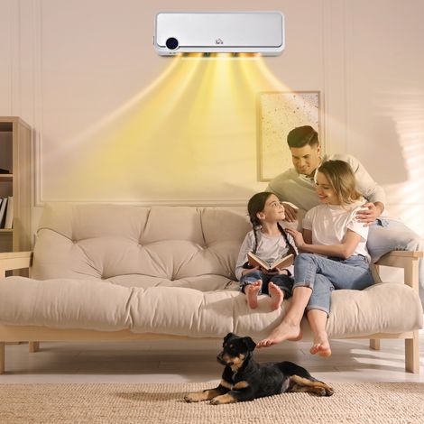 Heizlüfter zur Wandmontage 2000W mit Fernbedienung, 3 Betriebsmodi, LED-Display 12h Timer (1/5)