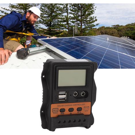 Dual-USB-Photovoltaik-Leistungsregler (12 V/24 V), LCD-Solarregler, 10-A-PWM-Regler (1/5)