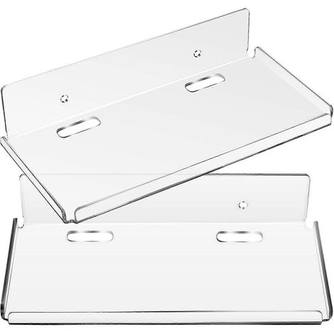 2 Stück Acryl-Wandregale, schwebend, Wandmontage, kein Bohren erforderlich, für Schlafzimmer und Wohnzimmer (1/3)