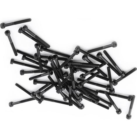 Vis inox M3 tête cylindrique creuse six pans, boulon fileté partiel 30mm, lot de 50, noir (1/5)