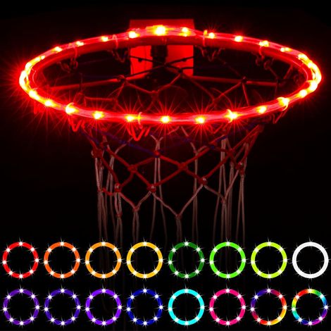 Basketballkorbbeleuchtung, ferngesteuerte LED-Basketballringbeleuchtung, 16 einstellbare Farben, wasserdicht, superhell für nächtliches Spielen im Freien, tolles Geschenk für Kinder