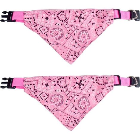 2 salviette per cani che rimuovono la saliva, con angolo regolabile in stile bohémien, adatte ad animali di taglia grande (rosa, taglia L) (1/5)