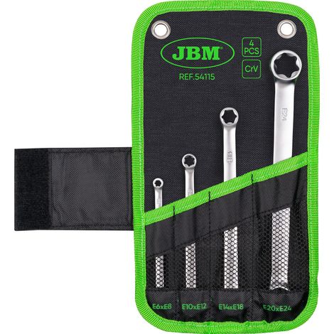 SERIE SET KIT 4 CHIAVI TORX PIANE 4pz  E6xE8, E10xE12, E14xE18, E20xE24 JBM (1/4)