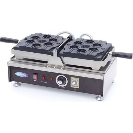 Gaufrier professionnel 6 cake pops - rotatif - inox - thermostat réglable (1/5)