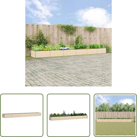 Stahl Pflanzer - Pflanzkübel Elfenbein 580 x 100 x 45 cm Verzinkter Stahl (1/5)