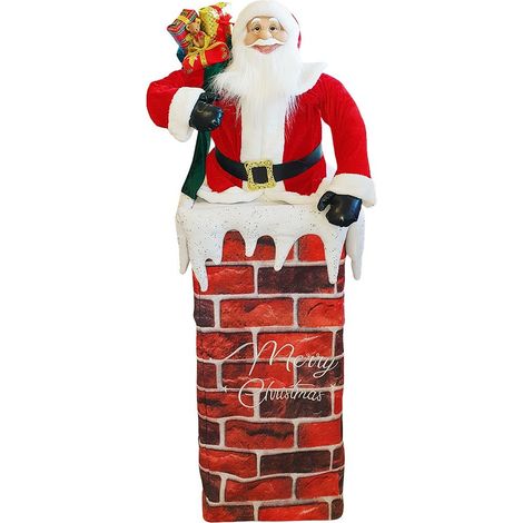 392038 Papá Noel con chimenea ajustable 110 cm con luz Decoración navideña (1/5)