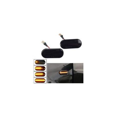 Adecuado para luces diurnas LED de dos piezas Lntyq, intermitentes laterales ámbar dinámicos, compatibles con SEAT Ibiza 6L, Córdoba, Toledo, León, así como Ford C-Max, Fiesta, Focus MK2, Fusion y Gal
