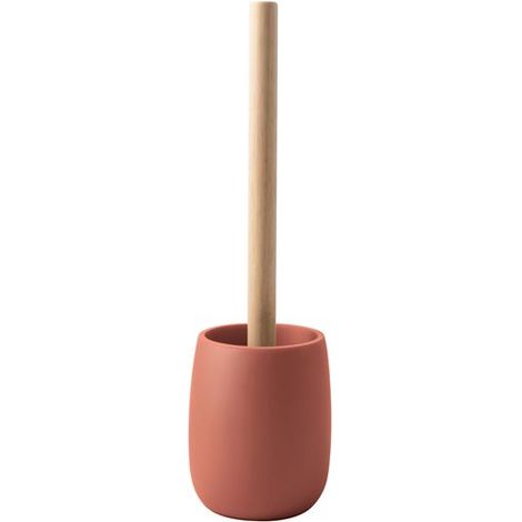 Brosse Wc avec support Polyresine & bois SVEN Vieux rose Spirella