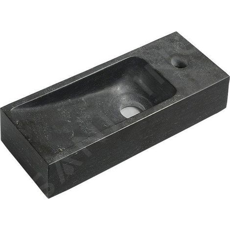 Sapho Blok - Lave-main 380x140 mm, sans trop-plein, trou pour robinet, anthracite 2401-31 (1/5)