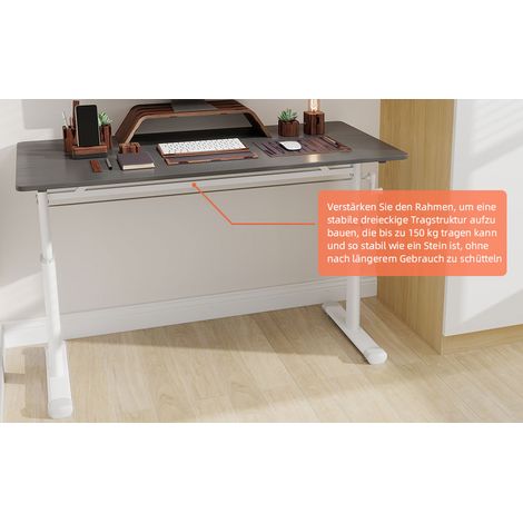 Bureau d'étude réglable pour enfants et adultes – hauteur réglable, bureau polyvalent maison/bureau, design compact (1/5)