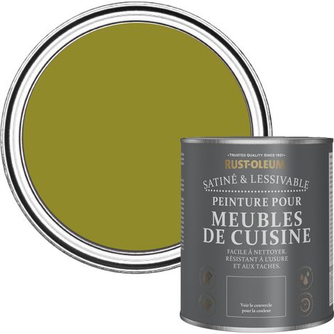 Peinture Vert Olive pour Meubles de Cuisine, Finition Satinée - Olive marinée 750ml (1/5)