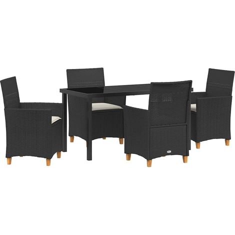 Maison Exclusive - Set da Pranzo per Giardino 5 pcs Nero polyrattan (1/5)
