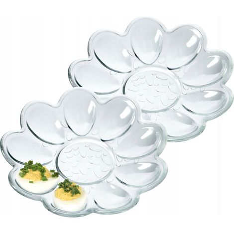 KADAX Eierteller aus Glas, 21,5 cm praktischer Teller für Eier, Eierhalter