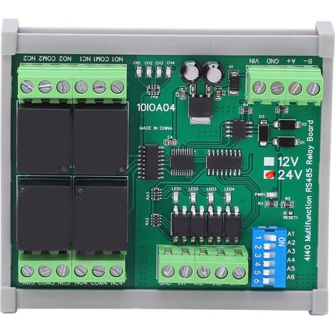 Module relais RS485 4 canaux RTU sur carte PCB avec boîtier, composants de contrôle industriel, 24 V CC (1/5)