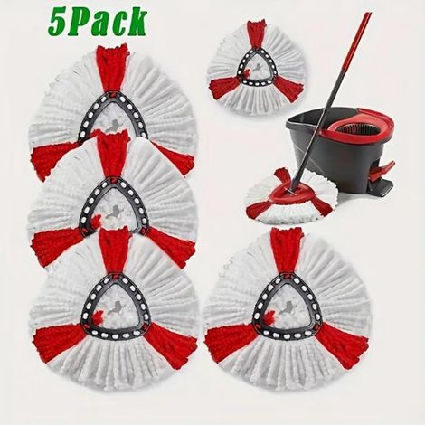 Juego de 5 paños de microfibra para suelos - accesorio para fregona - para discos de fregona de plástico de 15 mm de diámetro (1/5)