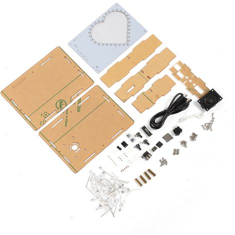 Lampe LED colorée en forme de cœur SCM, boîte à musique MP3 pour kit de fabrication électronique DIY, cadeau