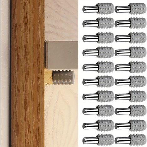 50 pièces Taquet Etagere, 5mm Support Etagere avec Capuchon en Caoutchouc Antidérapant, pour Meubles, Armoires, Supports D'étagères (1/5)