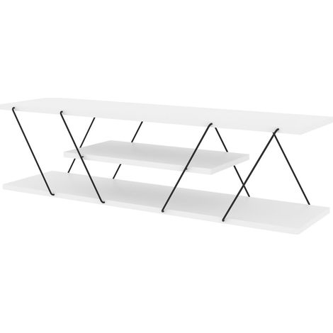Meuble TV 2 niveaux design minimaliste CANAZ (1/5)