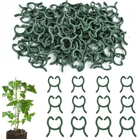 Clips Support 240 pièces Attaches Plastiques tiges Jeunes pousses Pinces réutilisables tuteurage tomates concombres Fleurs (1/5)