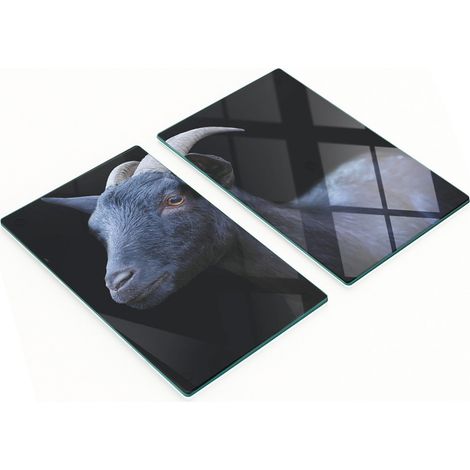 Tablas decorativas de vidrio para cortar y servir, color negro, Kozio艂, 2x30x52 cm