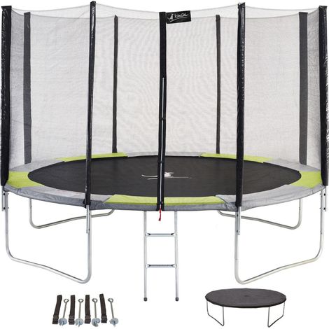 Trampoline KANGUI RALLI Ø 366 cm Enfant Échelle Bâche Kit ancrage Jardin CE NF EN71-14