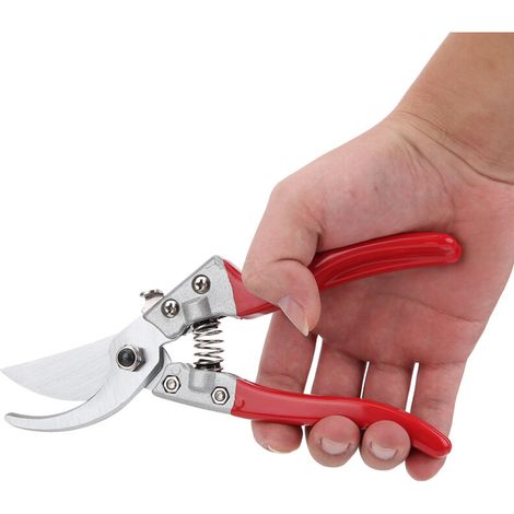 Ciseaux de Jardinage Pratiques avec Poignée Antidérapante Rouge pour Taille des Arbres Fruitiers et Buissons -KZQ (1/2)