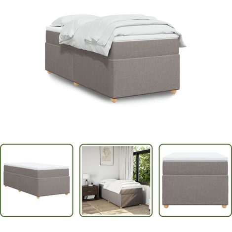 Matratze - Boxspringbett mit Matratze Taupe 90x190 cm Stoff (1/5)