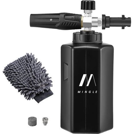 Canon à Mousse pour Nettoyeur Haute Pression, Lance à Mousse Réglable de Rechange Compatible avec Karcher K2, K3, K4, K5, K6, K7, Bouteille de Détergent 1 L pour Lavage de Voiture (1/5)