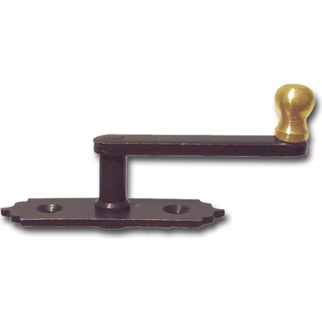 Fensterreiber Antik mit Messingknopf, 20 mm, Stahl schwarz lackiert