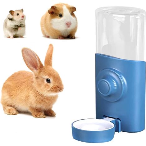 600ML Automatic Rabbit Water Dispenser Hanging Rabbit Chinchilla Hedgehog Squirrel Ferret Blue (1/5)