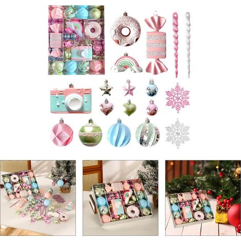 Decorazioni colorate per l'albero di Natale, 60 pezzi, decorazioni per l'albero sospese per decorazioni natalizie (1/4)