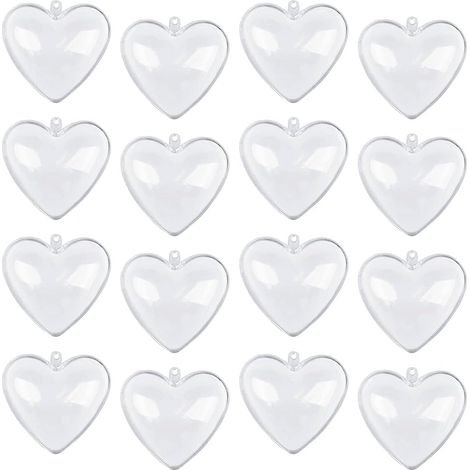Boules D Ornement - Forme De Cœur Transparent - 6 5 Cm - Pour Arbre De Noël Ou Décoration Saint-Valentin - Lot De 20 (1/5)
