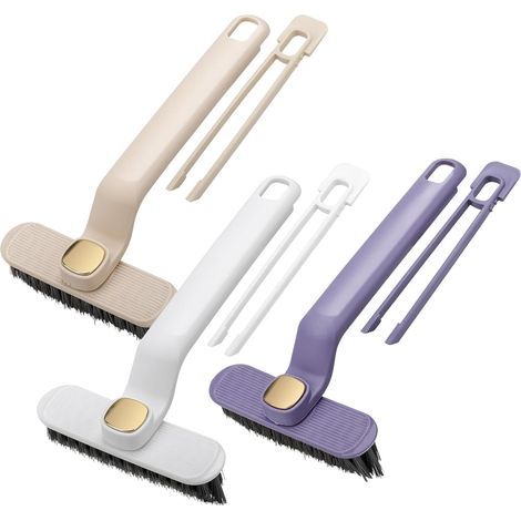 Lntyq 3 Pièces Brosse A Recurer Rotative,Brosse Pivotante Nettoyage,Brosse 360 Degrés,Brosse De Nettoyage des Interstices,Hard Bristle Crevice Cleaning Brush (1/4)