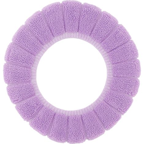 Housse de siège de toilette chaude, douce, confortable, lavable, réutilisable, antidérapante, de rechange, violette (1/5)