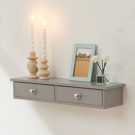 Étagère murale Geeste 10 x 60 x 15 cm gris clair [en.casa]