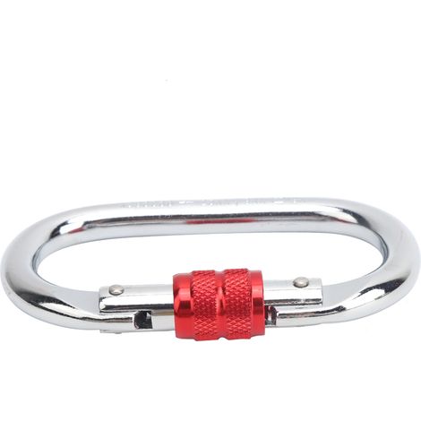 XINDA Karabiner Silber und Rot Outdoor-Kletterausrüstung O-Typ Sicherheitsverschluss 25 kN (1/5)