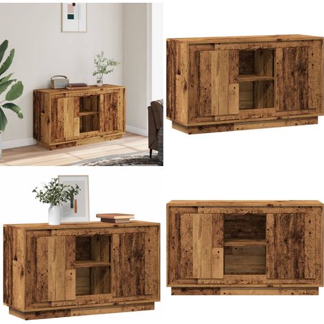 Aparador de madera de ingeniería envejecida 102x35x60 cm - Aparador de madera - Almacenamiento