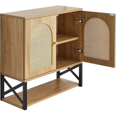 Mophorn Badezimmer Wandschrank mit 2 Türen und verstellbaren Regalböden (3 Höhenoptionen), Hängeschrank mit offener Ablage für Küche, Toilette und Waschküche (1/5)