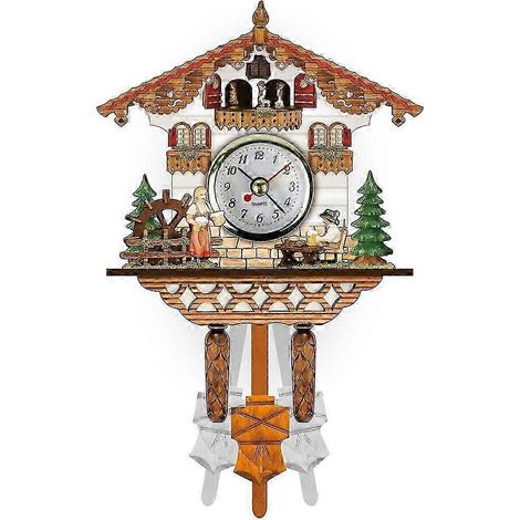 Horloge murale coucou, réveil, horloge de salon vintage en bois 003