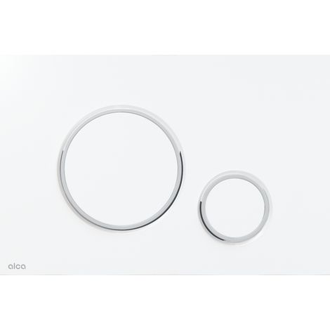 Alca Thin - Control de descarga, antibacterias, blanco mate/cromo brillante M776 (1/2)