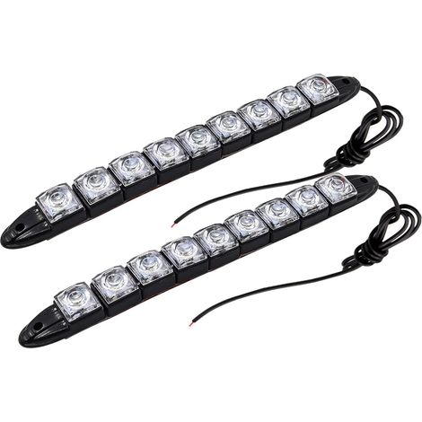 Feux De Jour LED - Bande Flexible 9 LED - 12 V CC - Pour Voiture Camion Bateau - 2 Pièces