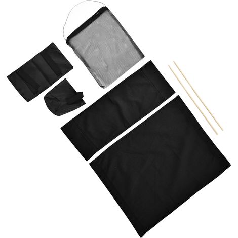 Housse de rechange pour chaise de réalisateur avec sac de rangement, en toile noire, pour la maison. (1/5)