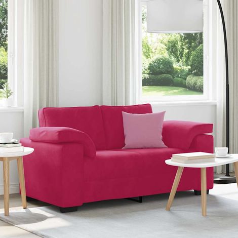 Zweisitzer-Sofa Weinrot 160x77x82 cm Samt (1/5)