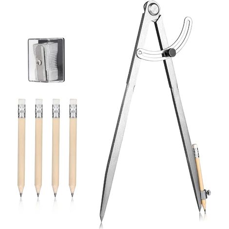 LALAGO Compas pointu 300 mm, compas de marquage de crayon 300 mm, avec porte-crayon pour le dessin, pour le travail du métal et du cuir (1/5)