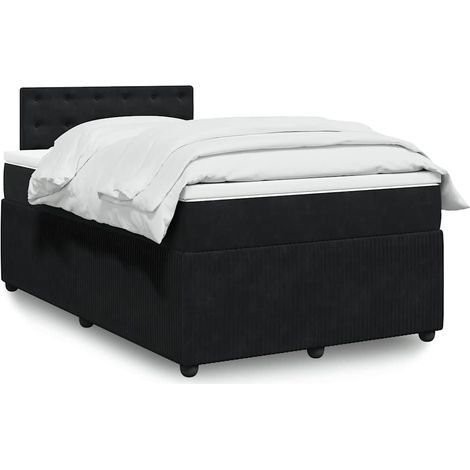 Boxspringbett mit Matratze Schwarz 120x200 cm Samt